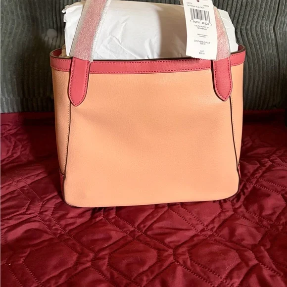 Coach Two-Tone Pink and Peach Tote - Picture 3 of 6